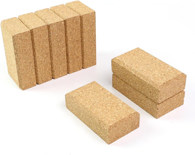 SCOTTCHEN كتلة صنفرة من الفلين، وسادة ثقب من الفلين، كتلة خياطة من الفلين، 4-1/4" × 2-3/8" × 1-3/16"، أداة صنفرة يدوية للأعمال الخشبية، إصلاح الأثاث، حرفة الجلد - 8 عبوات - Image 1